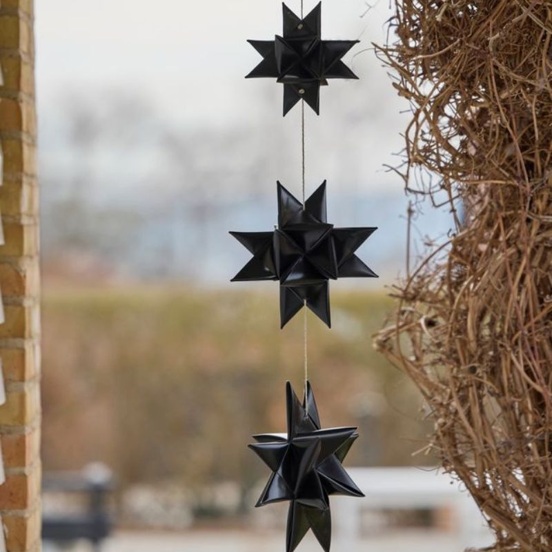 Stern Girlande schwarz mit 4 Sternen als Weihnachtsdeko – MONEmente