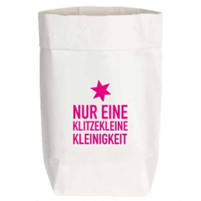 Geschenktüte aus Papier weiß, von 17;30 Hamburg, NUR EINE KLITZEKLEINE KLEINIGKEIT