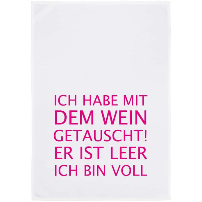 Geschirrtuch mit Spruch "ich habe mit dem Wein getauscht. Er ist leer ich bin voll" 100% Baumwolle, 70x50 cm von 17;30 Hamburg