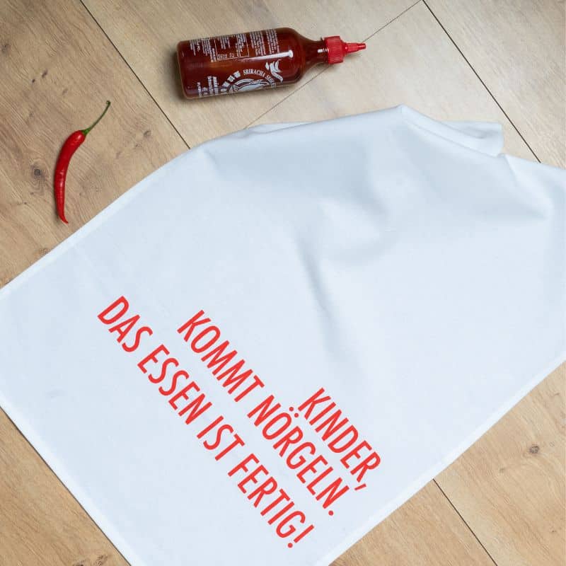 Geschirrtuch mit Spruch 