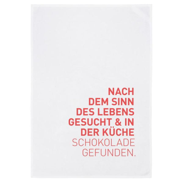 Geschirrtuch 'Nach dem Sinn des Lebens gesucht...'