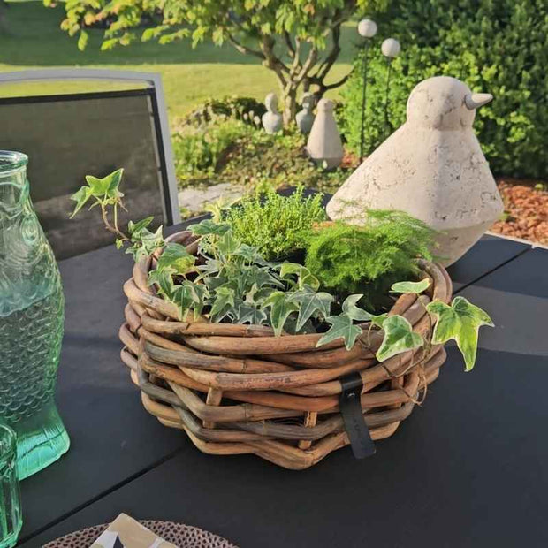 A2 Living Rattan Korb, Schale mini für Indoor und Outdoor, naturbelassen