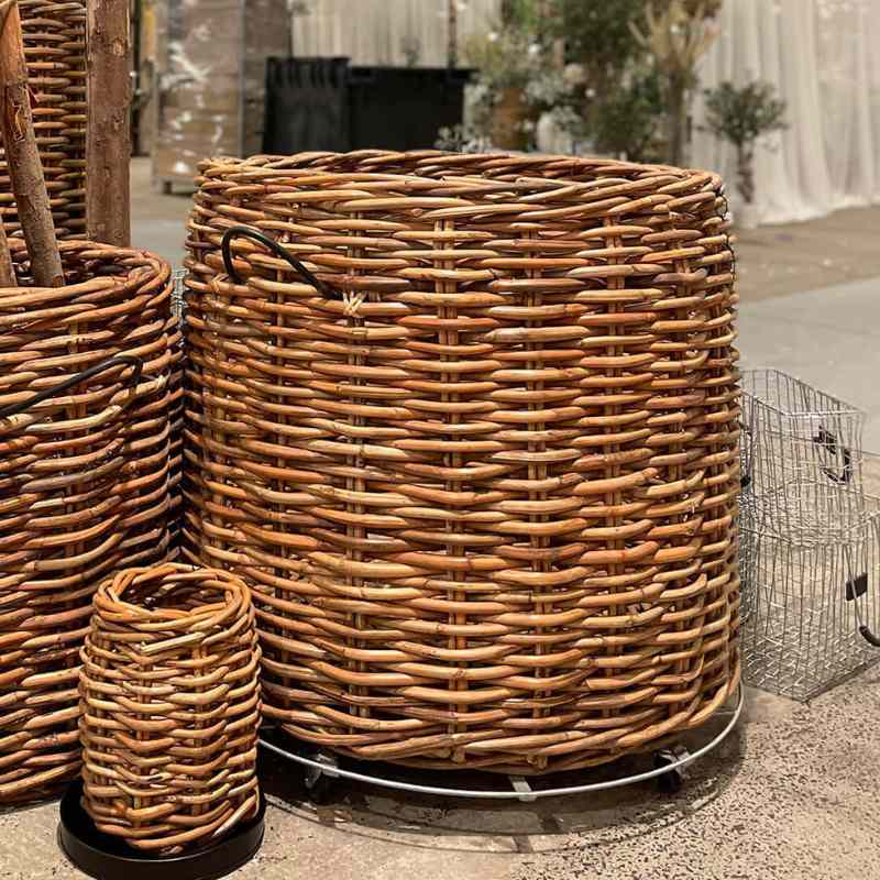Großer Rattankorb rund in den Maßen Durchmesser 110 cm und der Höhe 100 cm von A2 Living Magnum Low
