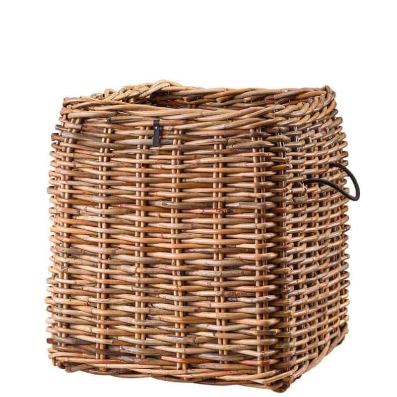 Großer Rattankorb quadratisch in den Maßen 82x82cm und der Höhe 90cm von A2 Living Mammut Low