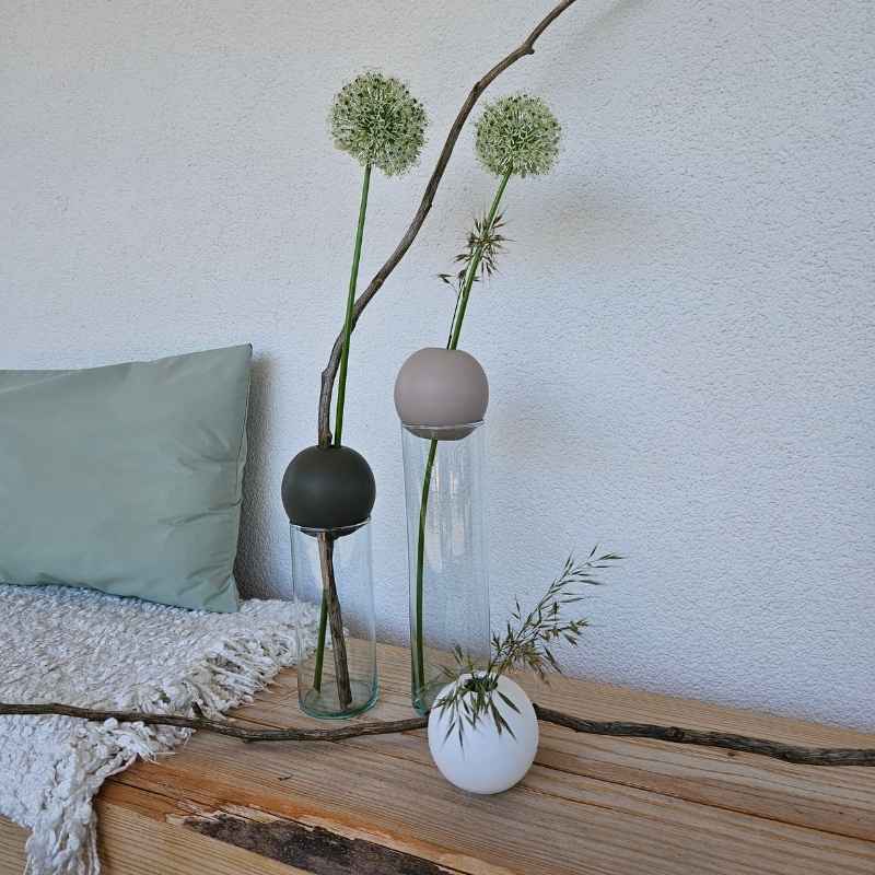 BLOSSOM Ball in 3 Farben, Keramik, von Lübech Living, Durchmesser 9,6 cm, Höhe 9,2 cm