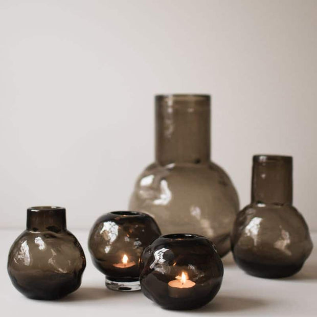 Bunch Mini braun3er Set Vase, Windlicht und Windlicht auf Fuss