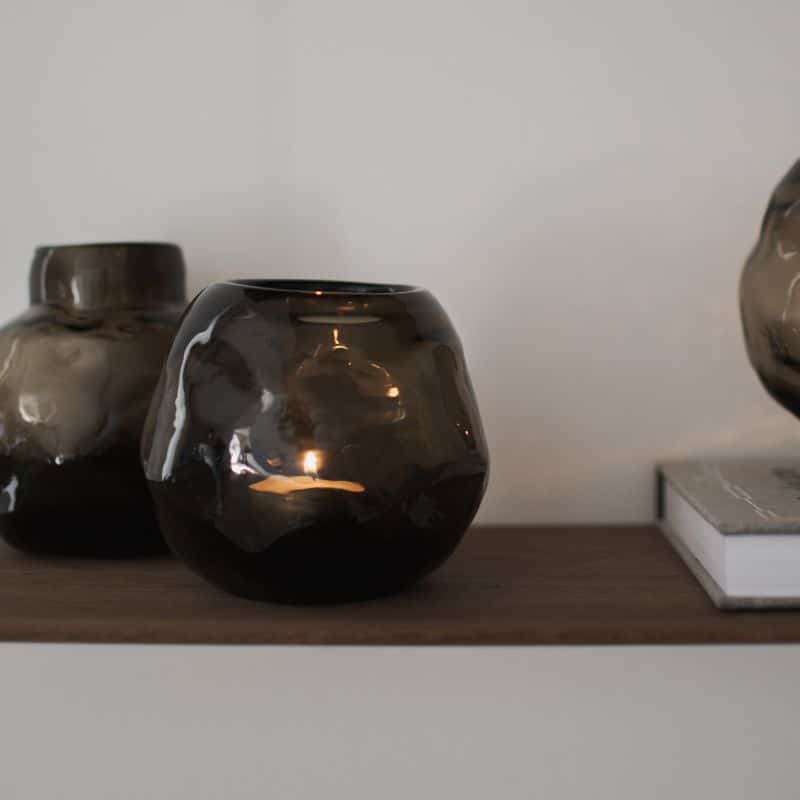 Braunes Windlicht Bunch aus Glas von DBKD