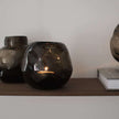 Braunes Windlicht Bunch aus Glas von DBKD