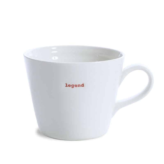 Kaffeetasse mit Spruch "legend" von Keith Brymer Jones