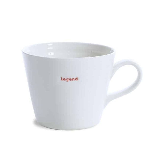 Kaffeetasse mit Spruch "legend" von Keith Brymer Jones