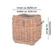 Rattankorb eckig groß Maxi Low von A2 Living. Länge 41 cm x Breite 41 cm x Höhe 39 cm