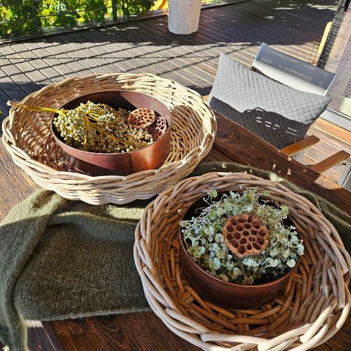 Rattan-Schalen KUBU rund 2er-Set