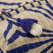 Kulturtasche CARE 3er Set Blau aus Baumwolle, mit Reißverschluss und Quaste