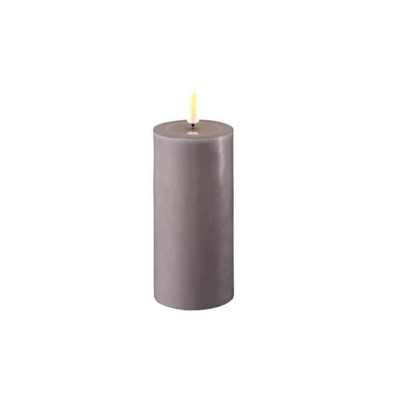 LED Kerze grau für Indoor von Deluxe Homeart 7,5x15 cm