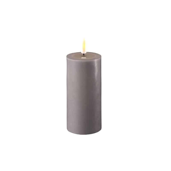 LED Kerze grau für Indoor von Deluxe Homeart 7,5x15 cm