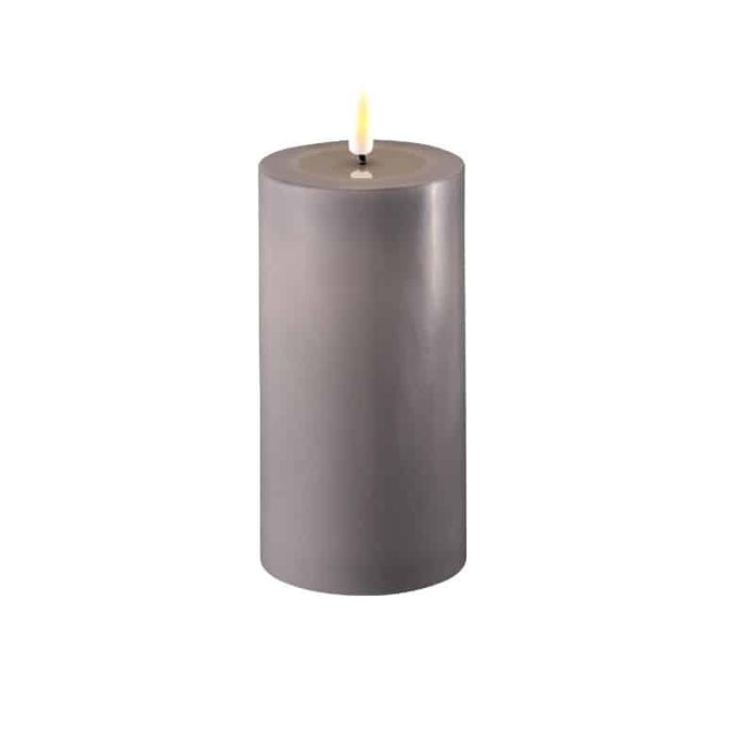 LED Kerze grau für Indoor von Deluxe Homeart 5x10 cm