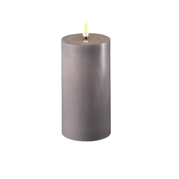 LED Kerze grau für Indoor von Deluxe Homeart 5x10 cm