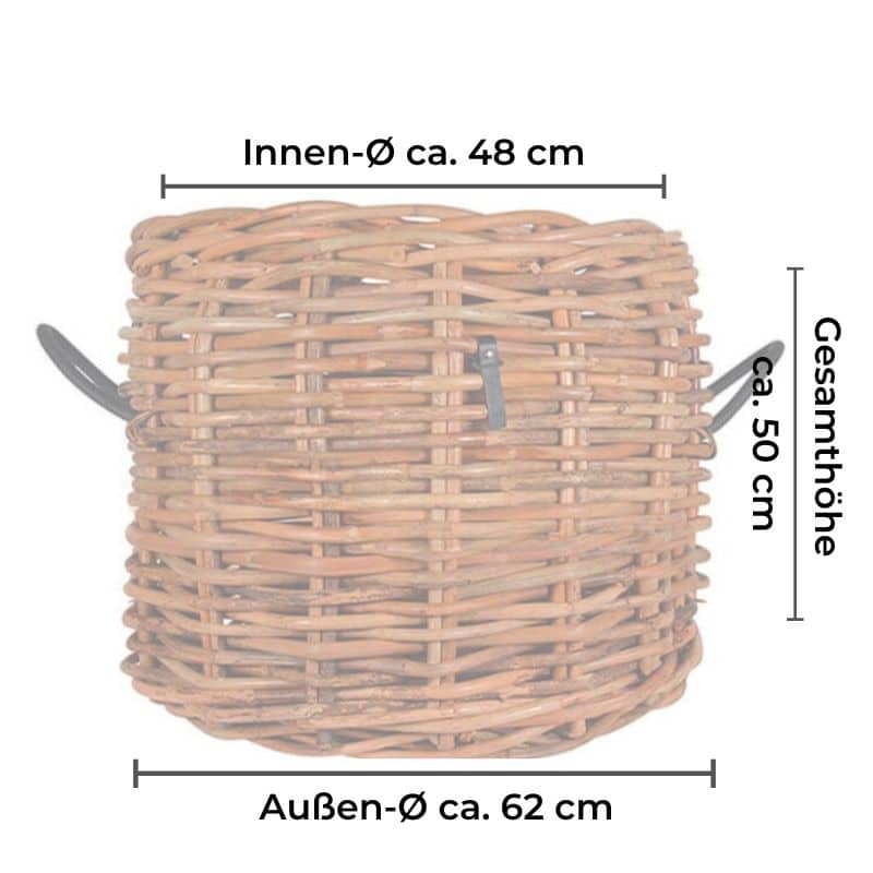 Rattan-Korb rund Mega Low 62x50 cm