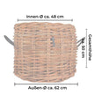 Rattan-Korb rund Mega Low 62x50 cm