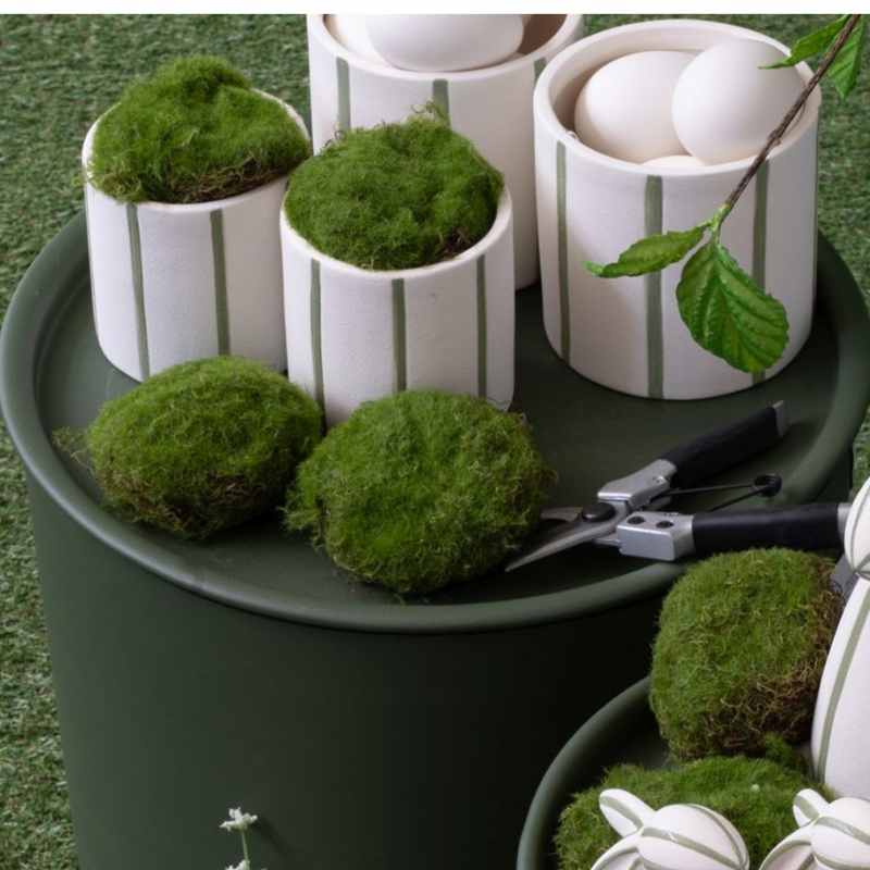 Moos Steine 6er Set, zum Dekorieren von Tabletts und Schalen, lange halbar
