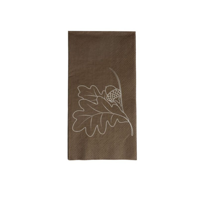 Braune Papierservietten Ekollon von Storefactory, mit Herbstmotiv, Maße: 11x21 cm
