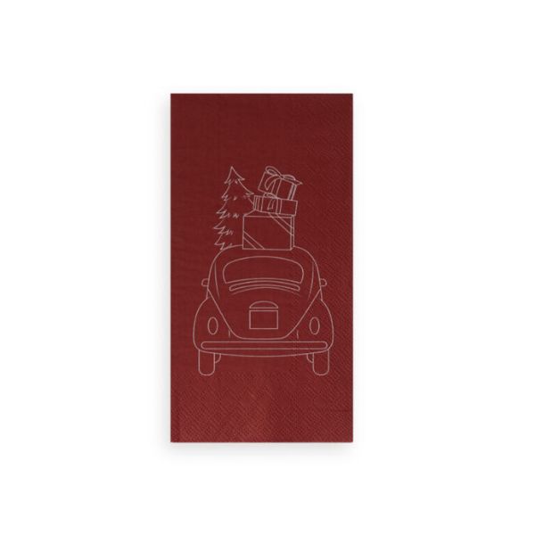 rote Papierservietten Julbil von Storefactory mit Weihnachtsmotiv, 11x21 cm 
