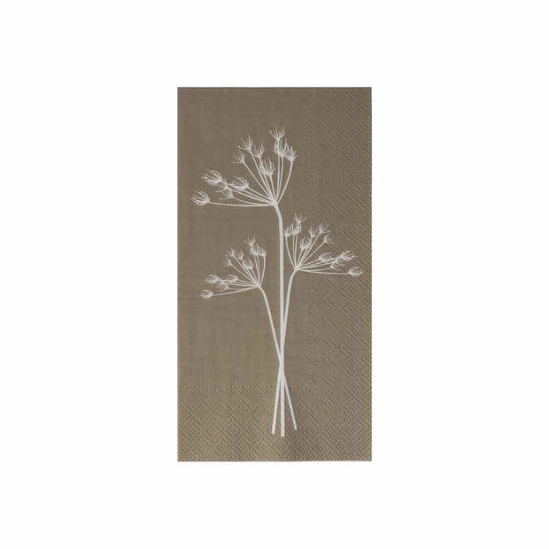 Papierservietten Kvistar beige mit Blumenmotiv