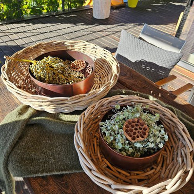 Pflanztablett 2er Set Kupferlook von A2 Living zum Bepflanzen und Dekorieren