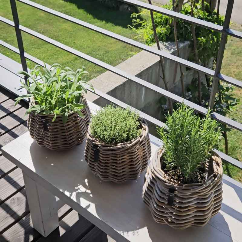 Rattan-Blumentopf KUBU 