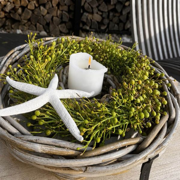 Rattan Schale KUBU rund Ø 40 cm mit Loch