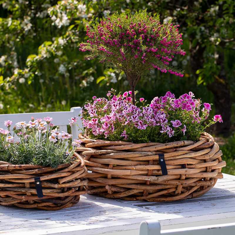 2er Set Rattanschalen in den Größen Ø 36cm und 54 cm von A2 Living
