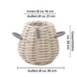 Rattankorb Pear 29 x 30cm in Birnenform aus Kubu-Rattan A2 Living