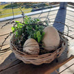 Große, runde Rattanschale mit Ø 45 cm