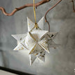 Sternanhänger aus Papier weiß 10 cm , zum Aufhängen am Weihnachtsbaum und an Ästen 