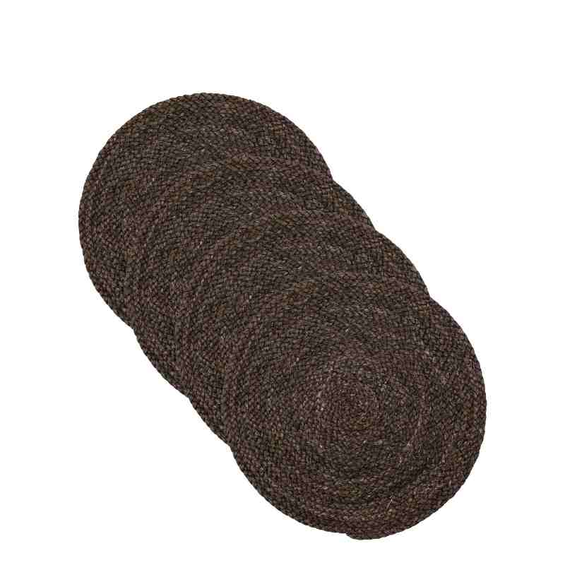 Braunes Tischset Circle im 4er-Set als dekorative Unterlage und Tischschutz für Teller.