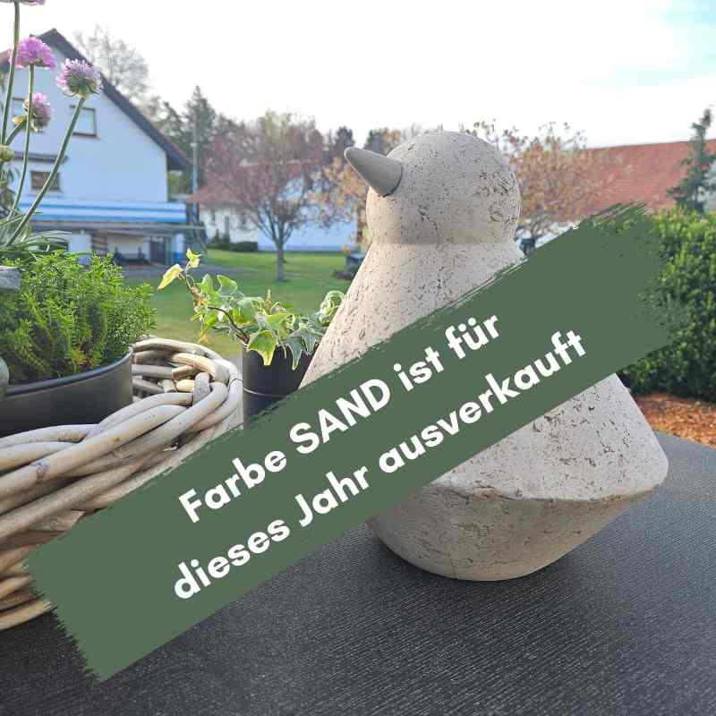 Vogel Selma in zwei Farben, für Drinnen und Draußen