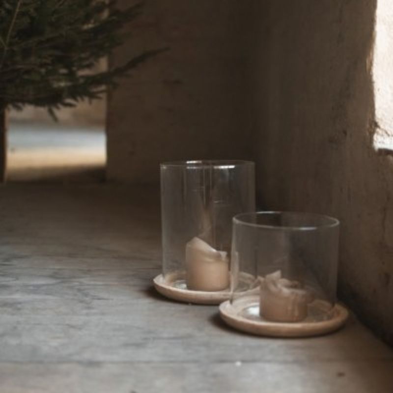 Windlicht Terra von DBKD, Kombination aus Terrakotta und Glas, Höhe ca. 15 cm 