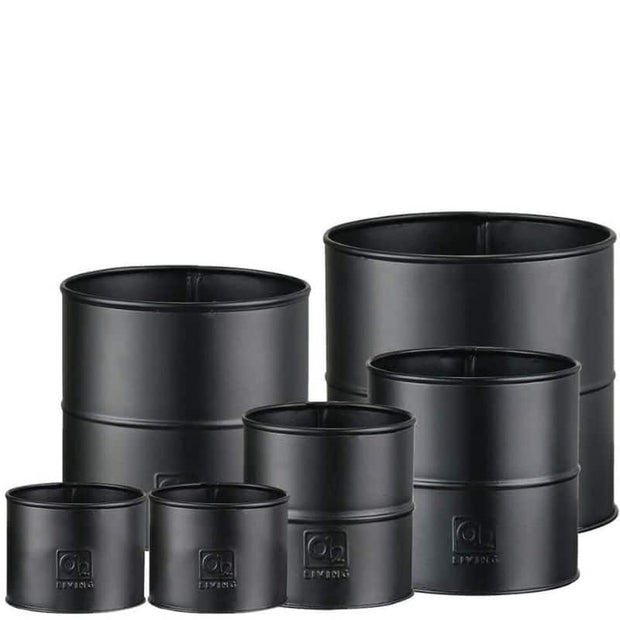 Blumentopf 6er Set schwarz A2 Living