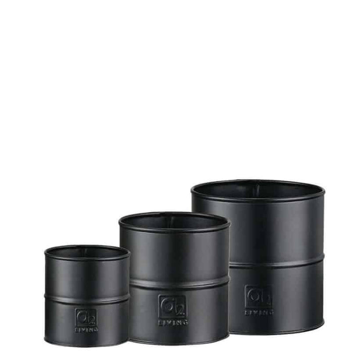 Blumentopf 3er Set schwarz A2