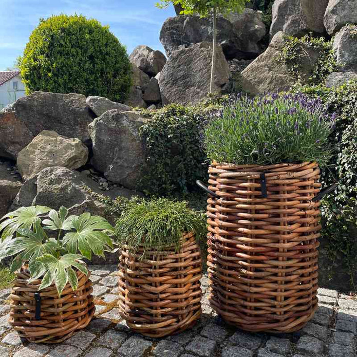 3er Set Körbe aus Rattan von A2 Living in drei verschiedenen Größen
