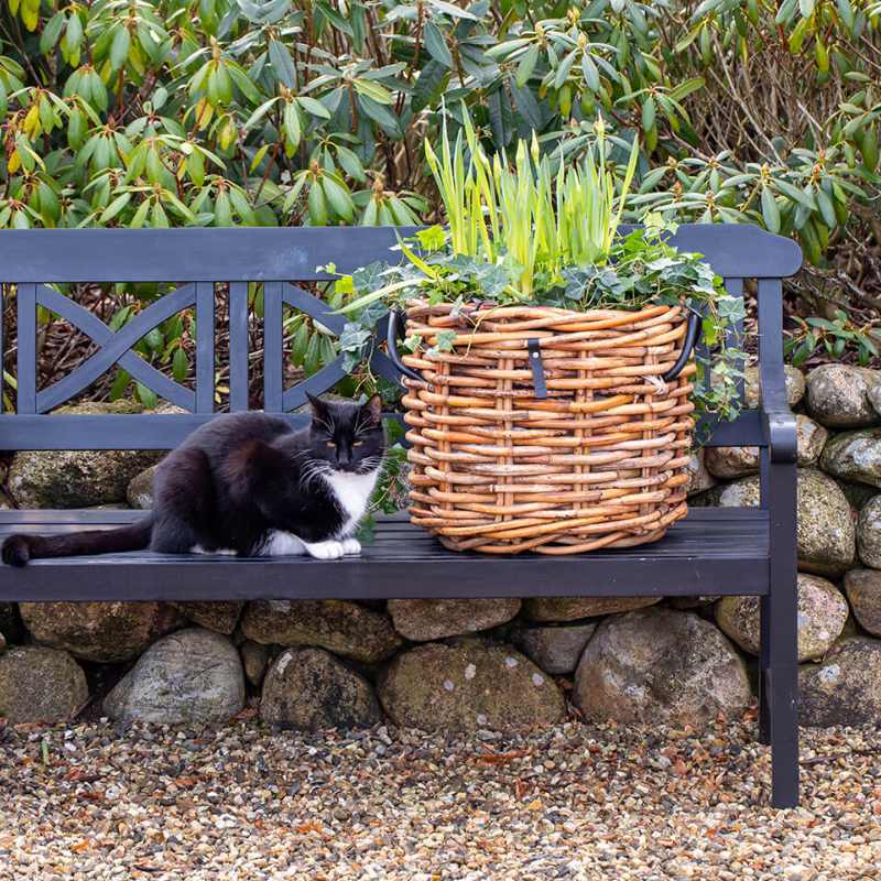 Pflanzkorb A2 Living Rattan Korb Maxi rund low Durchmesser 45 cm, Höhe 39 cm