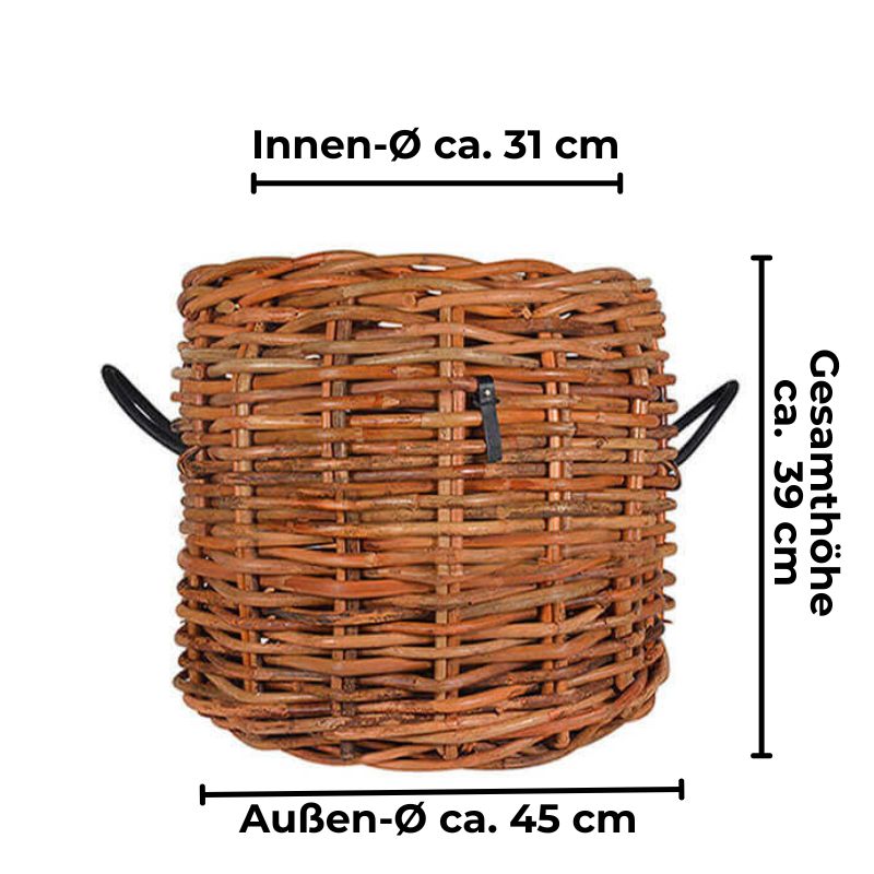 Pflanzkorb A2 Living Rattan Korb Maxi rund low, Durchmesser 45 cm, Höhe 39 cm