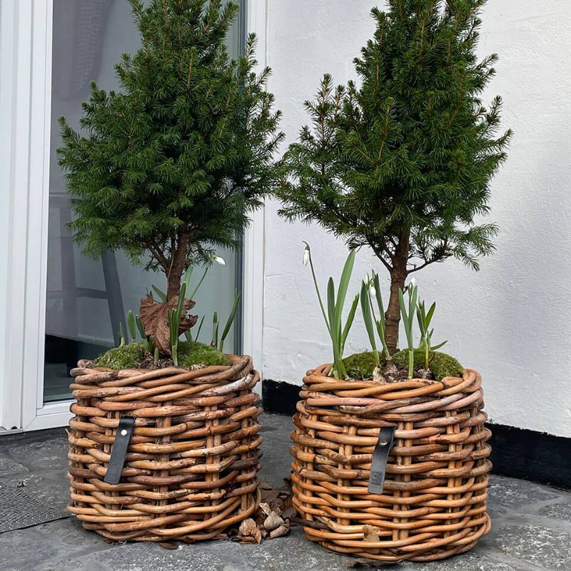 A2 Living Rattan Korb Mini rund low Durchmesser 32 cm, Höhe 24 cm