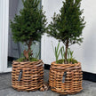 A2 Living Rattan Korb Mini rund low Durchmesser 32 cm, Höhe 24 cm