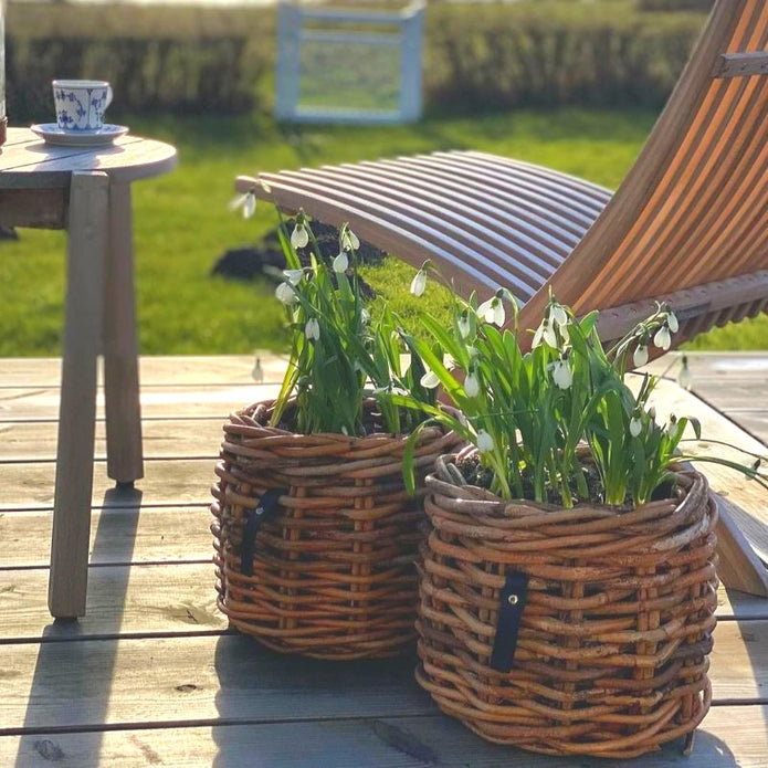 A2 Living Rattan Korb Mini rund low Durchmesser 32 cm, Höhe 24 cm