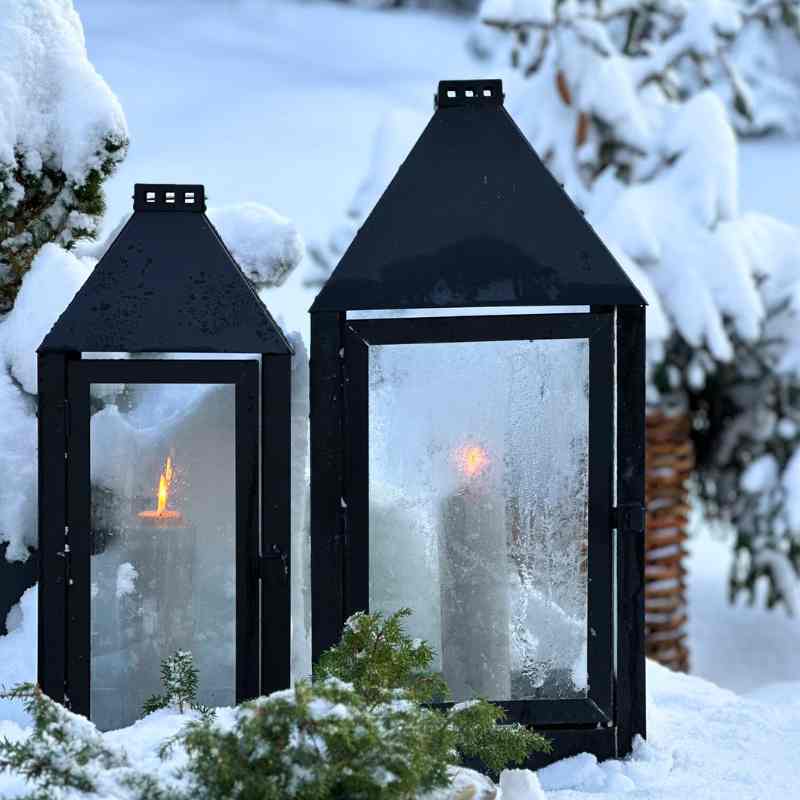 A2 Living Große Laterne Maxi 60 cm, schwarz wetterfest