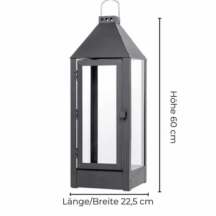 A2 Living Große Laterne Maxi 60 cm, schwarz wetterfest