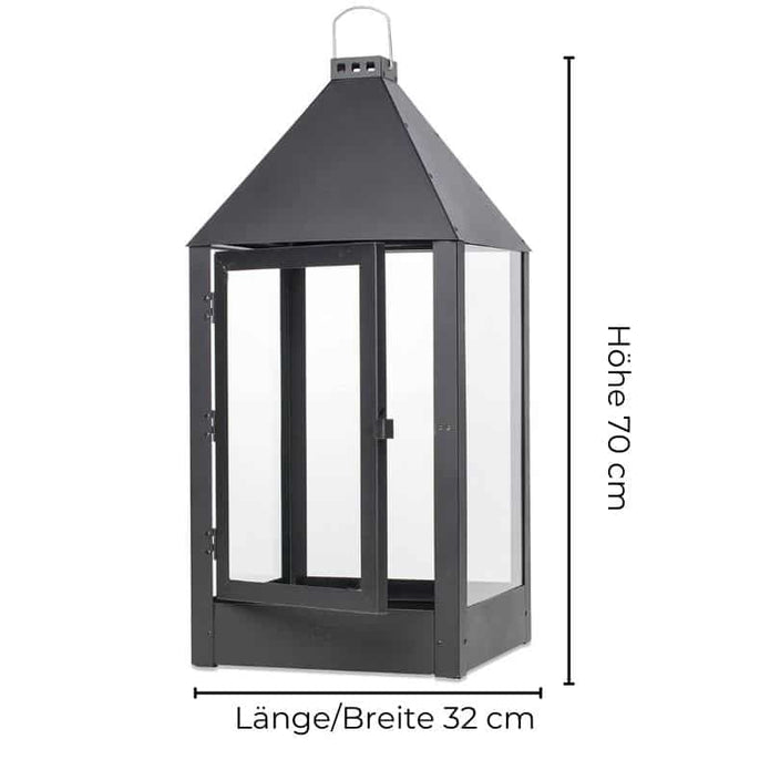 Laterne Mega 70,0cm hoch von A2 Living, schwarz wetterfest