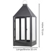 Laterne Mega 70,0cm hoch von A2 Living, schwarz wetterfest