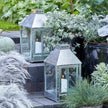 Laterne Mini 33,5cm hoch von A2 Living, wetterfest, silber, verzinkt